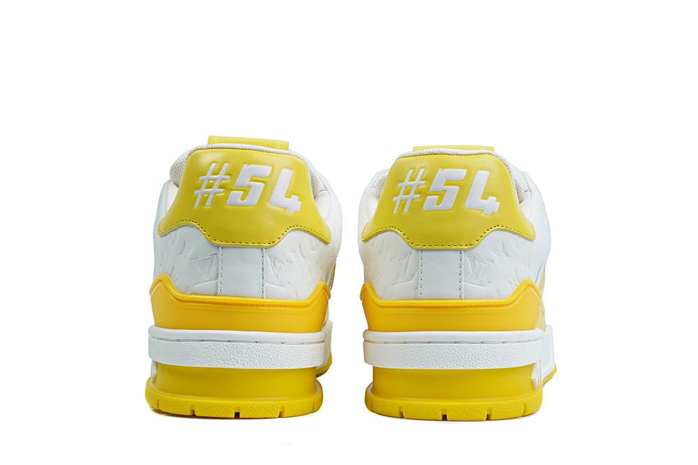 Pkgod Louis Vuitton TrainerWhite Yellow Monogram retail materials ready to ship